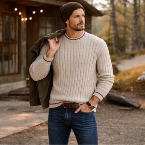 Vintage Timberland Lambswool Ribbed Sweater | Preppy Heritage Knit | Men’s M